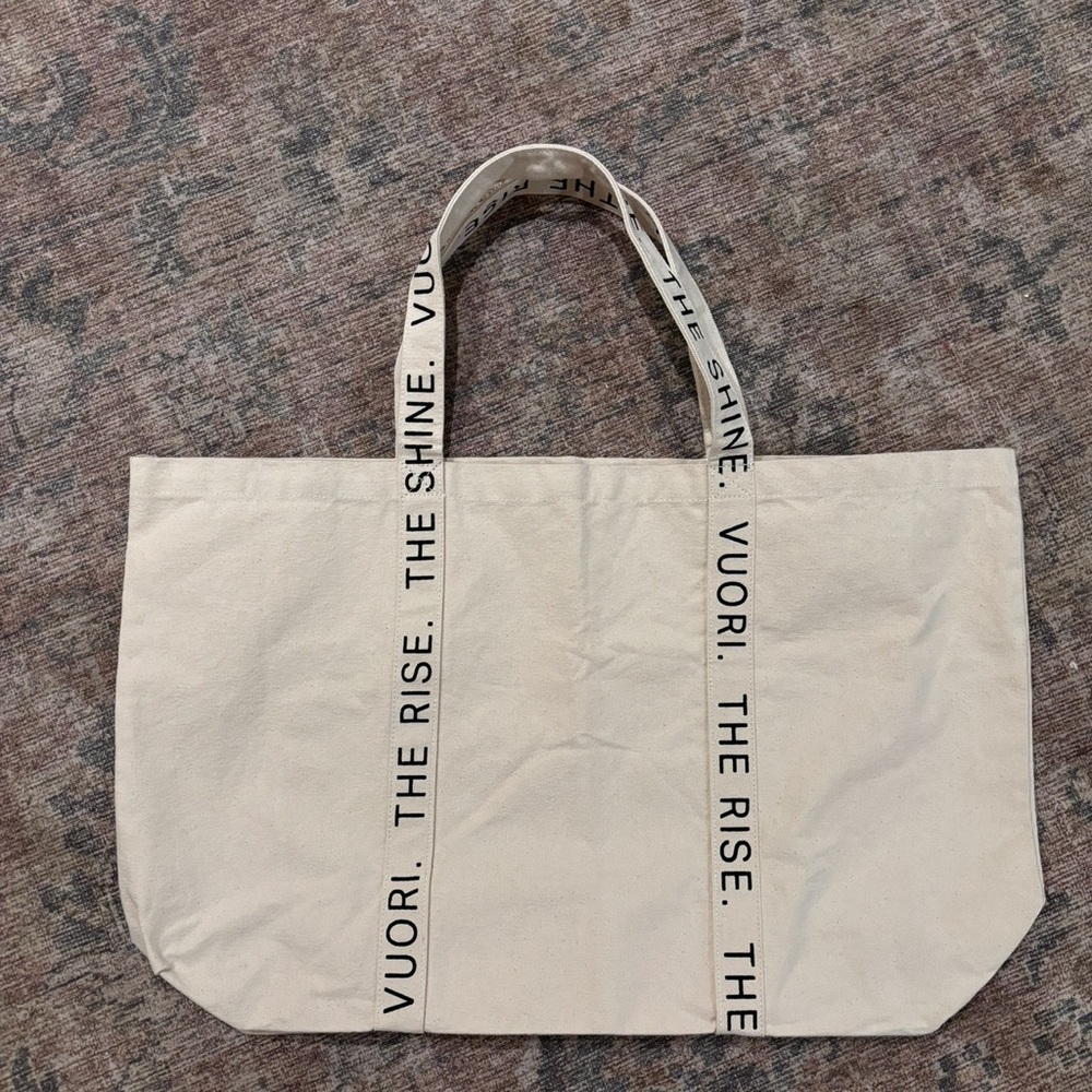 Vuori The Rise The Shine Limited Edition Reusable Canvas Tote Bag